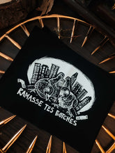 Load image into Gallery viewer, Pigeons ramasse tes botches - 5x7'' Patch - Screen printing on black fabric