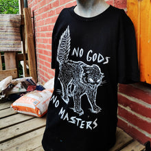 Load image into Gallery viewer, NO GODS NO MASTERS Cat T-Shirt