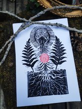 Load image into Gallery viewer, Cerebral nature print- linocut print on paper