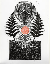 Load image into Gallery viewer, Cerebral nature print- linocut print on paper