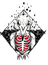 Load image into Gallery viewer, Bringer of pestilence - Alternate reality windows - Bird skull and crumbling world