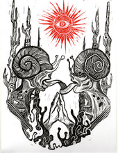 Load image into Gallery viewer, Symbiosis - linocut print on paper