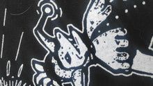 Load and play video in Gallery viewer, Jester opossum patch - Screen printing on black fabric