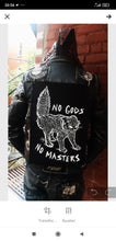 Load image into Gallery viewer, Feral kitten patch - No gods no masters - Screen printing on black fabric