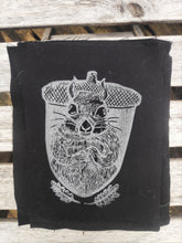 Load image into Gallery viewer, Squirrel patch - Linocut patch on recycled fabric