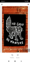 Load image into Gallery viewer, Feral kitten patch - No gods no masters - Screen printing on black fabric
