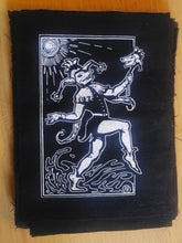 Load image into Gallery viewer, Jester opossum patch - Screen printing on black fabric