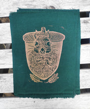Load image into Gallery viewer, Squirrel patch - Linocut patch on recycled fabric