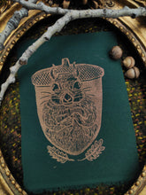 Load image into Gallery viewer, Squirrel patch - Linocut patch on recycled fabric