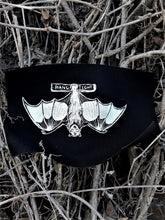 Load image into Gallery viewer, Bat patch - Flying fox upside down - Screen printing on black fabric