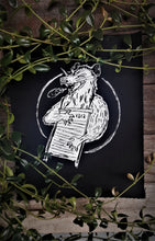 Load image into Gallery viewer, Rat opossum washboard player ( 1312 ) patch - Screen printing on black fabric