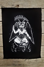 Load image into Gallery viewer, Baphomet screaming opossum patch - Screen printed on black fabric