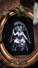 Load image into Gallery viewer, Baphomet screaming opossum patch - Screen printed on black fabric