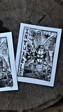 Load image into Gallery viewer, Cockroach mini print- punk roach linocut print on paper - original art