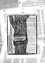 Load image into Gallery viewer, Private property - Tree linocut print on civil code book page