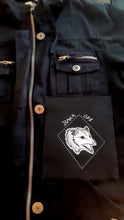 Load image into Gallery viewer, Back Off screaming opossum patch  - Screen printing on black fabric