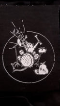 Load image into Gallery viewer, Punk drummer trash opossum patch  - Screen printing on black fabric