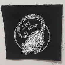 Load image into Gallery viewer, Wild trash possum patch - Stay wild - Screen printing on black fabric