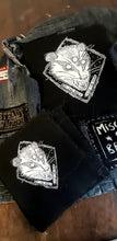Load image into Gallery viewer, Eat the rich / feed the poor opossum Back patch - Screen printing on black fabric