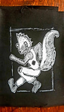 Load image into Gallery viewer, Skanking skunk ska-punk patch -  Screen printing on black fabric