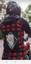 Load image into Gallery viewer, Eat the rich / feed the poor opossum Back patch - Screen printing on black fabric