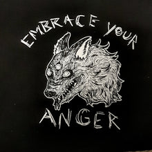 Load image into Gallery viewer, Wolf patch - Embrace your anger - Screen printing on black fabric