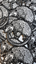 Load image into Gallery viewer, Ouroboropossum - Opossum eating its tail 3x3 Weatherproof matte vinyl sticker
