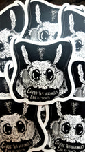 Load image into Gallery viewer, Angry moth- garde tes vidanges chez vous sticker  - 2x2 Weatherproof vinyl sticker
