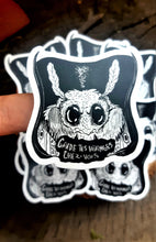 Load image into Gallery viewer, Angry moth- garde tes vidanges chez vous sticker  - 2x2 Weatherproof vinyl sticker
