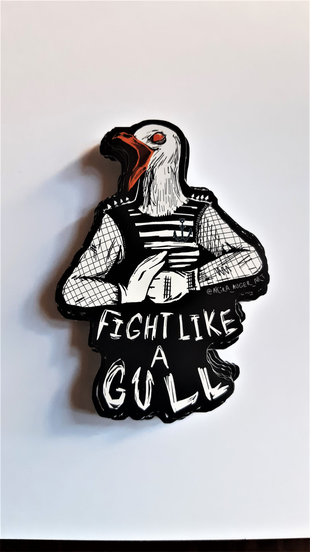 Fight like a gull - 3x4 Weatherproof matte vinyl sticker