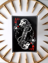Load image into Gallery viewer, Ace of heart - Screaming opossum playing card style 2x4 Weatherproof vinyl sticker
