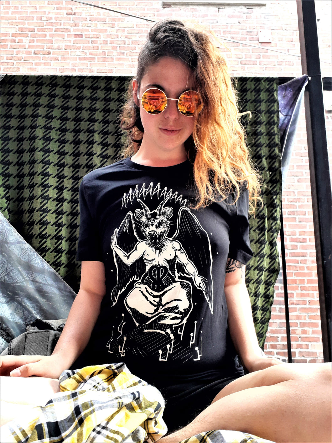 Baphomet opossum T-Shirt - Screen printed on cotton unisex t-shirt