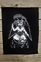 Load image into Gallery viewer, Baphomet screaming opossum Backpatch - Screen printed on black fabric
