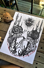 Load image into Gallery viewer, Symbiosis - linocut print on paper
