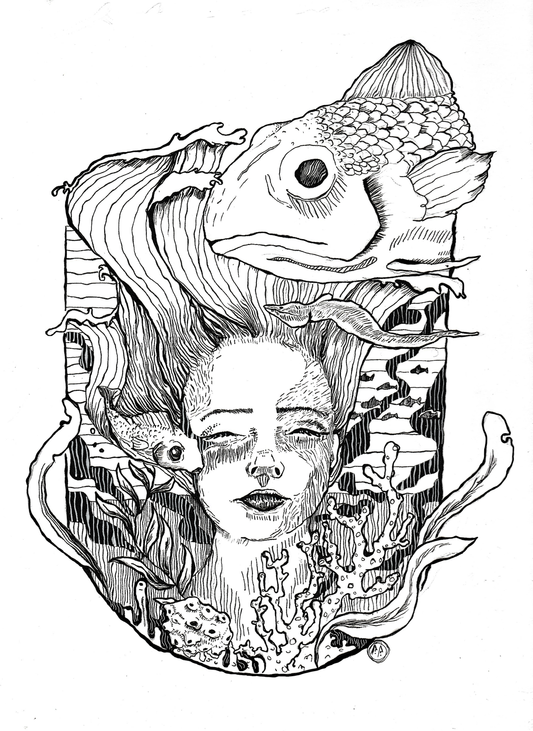 Underwater dream- dreamy sea portrait - Print on paper