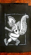 Load image into Gallery viewer, Skanking skunk ska-punk patch -  Screen printing on black fabric
